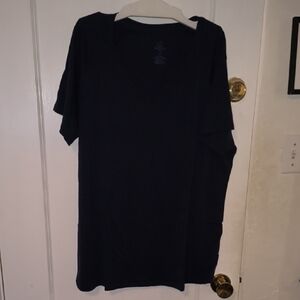 Woolx | Elegant Royal Blue V-Neck Short Sleeve Top